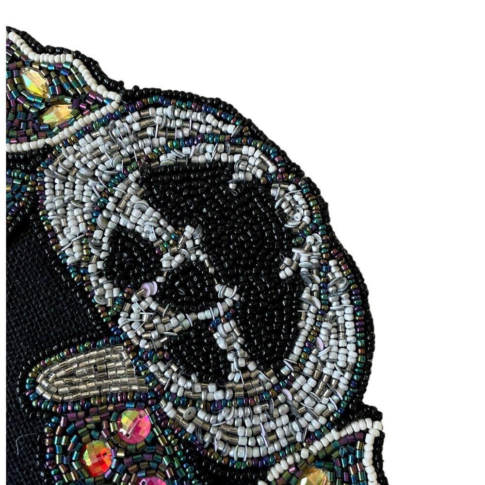 Tahari Halloween Beaded Placemat 15in BATS PUMPKINS Spooky Sparkle NEW - Picture 7 of 10